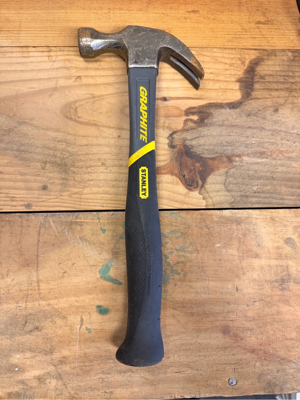 Stanley Black and Yellow Graphite Claw Hammer